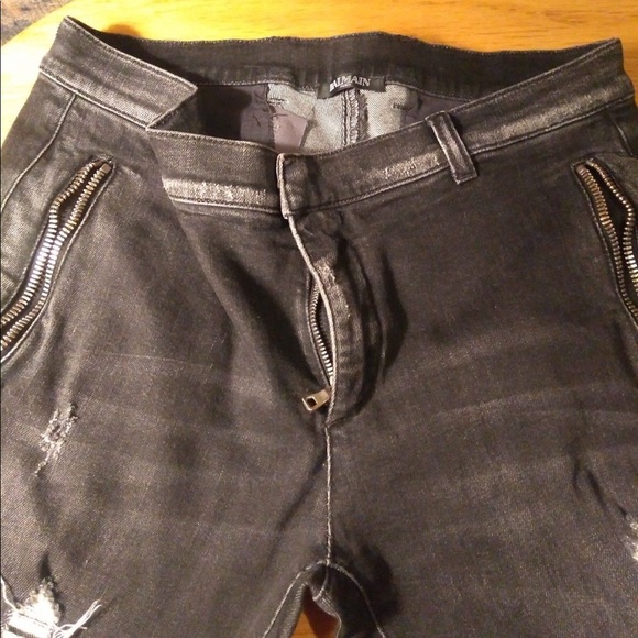 Balmain Destroyed Slim Fit Jeans - Picture 2 of 8